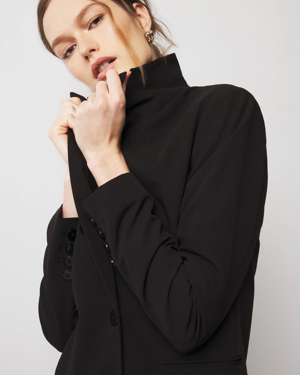 ジャケット Double Breasted Black Blazer Jacket WHBM_Double Breasted